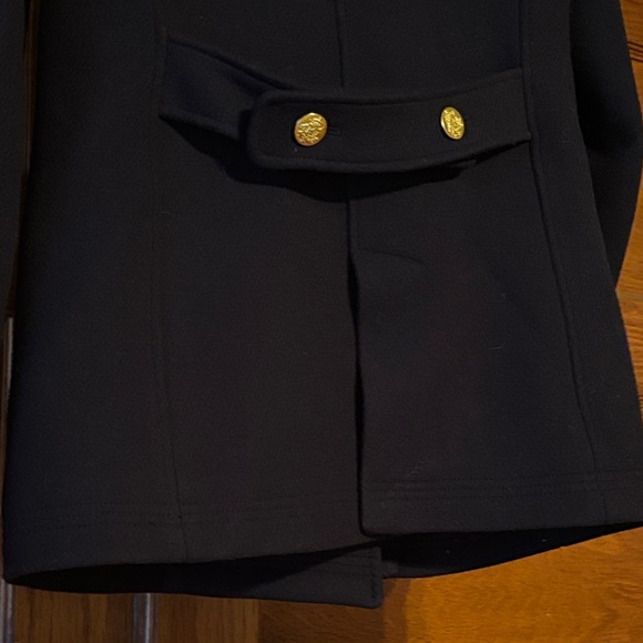 J. Crew Stadium Cloth by Nello Gori Blue Pea Coat with Red Lining 79% wool - Picture 10 of 10